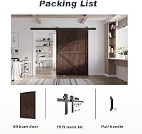 FREDBECK 60x84 Brown Barn Door with 10ft Hardware Kit — image 6