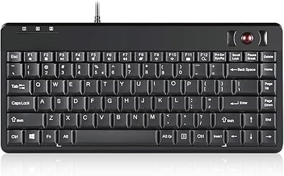 Perixx PERIBOARD-505H Wired Mini Keyboard with Trackball