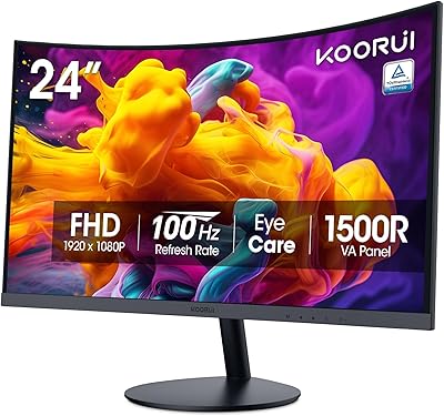 KOORUI 24-inch Curved Monitor 100Hz FHD