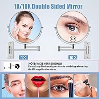 HOMEMIRO 9-Inch Wall Mounted Magnifying Makeup Mirror 1X/10X Magnification — image 3