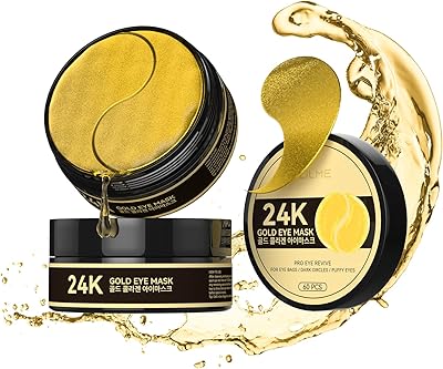ZZILME 24k Gold Under Eye Patches, 60 Pcs