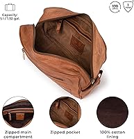 BERLINER BAGS Paul Vintage Leather Toiletry Bag - Brown — image 4