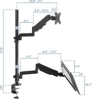 Mount-It! MI-7995 Sit Stand Monitor Desk Mount — image 6