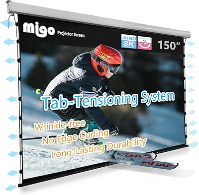 MIGO 150-Inch Pull Down Electric Projector Screen