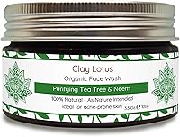 Clay Lotus Organic Face Wash - Acne-Prone, Oily Skin Cleanser with Tea Tree Oil & Neem, 3.5oz — image 1