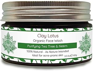 Clay Lotus Organic Face Wash - Acne-Prone, Oily Skin Cleanser with Tea Tree Oil & Neem, 3.5oz Review