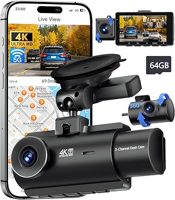 QCONTROL DashCam-J08-Pro 4K 3-Channel Dash Camera