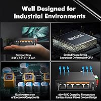 MokerLink 5-Port PoE+ Industrial DIN Rail Switch — image 5
