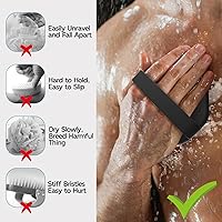 QiaKeoo Silicone Bath Brush Set (Black, 3 Pcs) — image 9