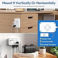 NTONPOWER Surge Protector Power Strip 10 ft with 6 Outlets & 4 USB Ports — image 6