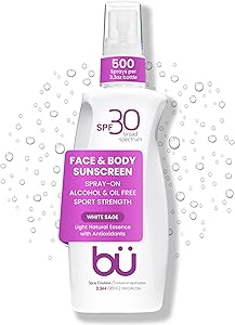 BU SPF 30 Sunscreen Spray, White Sage, 3.3oz Review