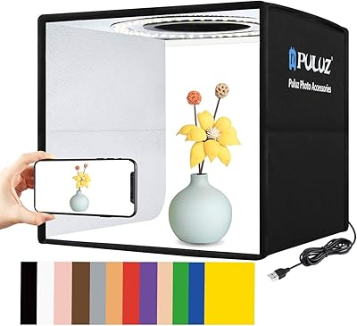 DEPTHLAN Foldable Photo Box 12 Background Colors LED Studio Kit