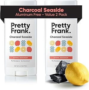 Pretty Frank Natural Aluminum-Free Deodorant Stick, Charcoal Seaside (2-Pack) Review