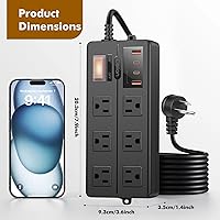 VNJ Outdoor Power Strip with 6AC Outlets + 4USB Ports — image 8