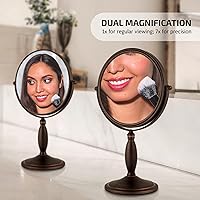 OVENTE 8" Tabletop Makeup Mirror with 1X/7X Magnification — image 2