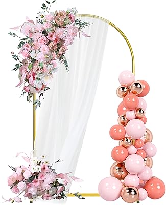 Rtshuok 6FT Gold Metal Arch Backdrop Stand