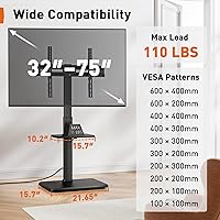 Perlegear PGFS06 Floor TV Stand with Power Outlet — image 2