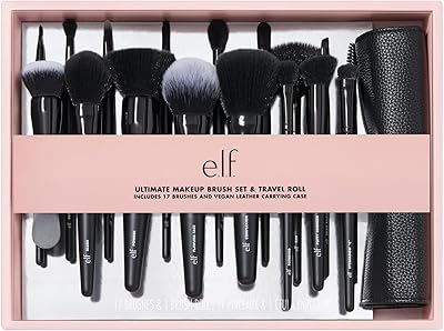 e.l.f. Ultimate Makeup Brush Set & Travel Roll, 17-Piece