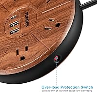 TOPREK Power Strip with USB, 6 Outlets, 20W USB-C Fast Charging — image 9