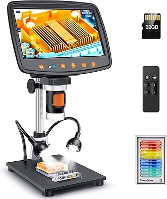 Leipan MS1 Digital Microscope with 7″ LCD Screen, 1500X Magnification