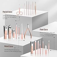 UMEINAC TECH Professional Manicure Set - 21 in 1 Nail Care Kit, Pink — image 2