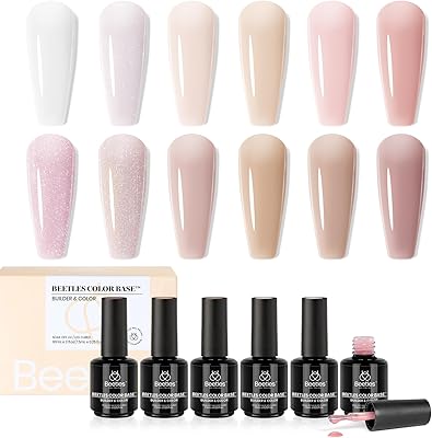 Beetles 12 Color Rubber Base Gel Polish, Nude Porcelain Doll Pink