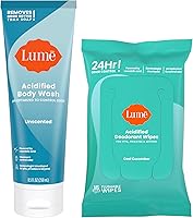 Lume Acidified Body Wash & Flushable Deodorant Wipes (Unscented, 8.5oz, 15 Count) — image 1