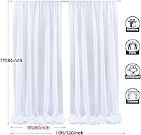 PARTISKY 10x7ft White Chiffon Backdrop Curtains — image 2