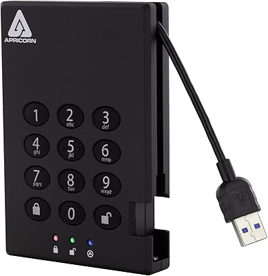 Apricorn Aegis Padlock 500GB USB 3.0 Encrypted Portable Hard Drive