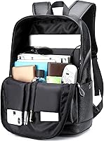 weiatas Black Leather Laptop Backpack — image 2