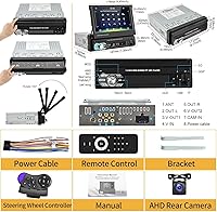 Podofo Single Din Carplay Stereo with 7-inch Touchscreen — image 7