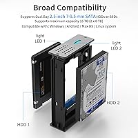 GODO 2.5 inch Dual Bay RAID Enclosure, 16TB Max Capacity — image 3