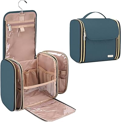 Hanging Toiletry Bag & Makeup Bag for Women with Jewelry Organizer