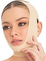 M&D Face Slimming Chin Strap Lipo Compression Garment, Beige, Large — image 1