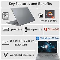 Lenovo Ideapad Slim 3 Laptop, AMD Ryzen 5 5625U, 16GB RAM, 2TB SSD, 15.6″ FHD, Windows 11 Pro — image 3