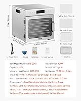 VEVOR Food Dehydrator H8-C001, 8-Tray, 400W — image 7