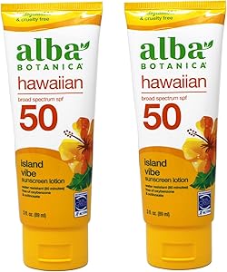 Alba Botanica Hawaiian Island Vibe Sunscreen SPF 50, 3 fl oz (Pack of 2) Review