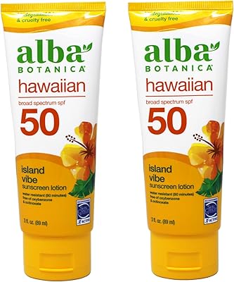 Alba Botanica Hawaiian Island Vibe Sunscreen SPF 50, 3 fl oz (Pack of 2)