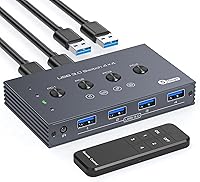 TJCXELE USB 3.0 Switch Selector 4-Port for 4 Computers — image 1