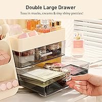 Aveniee Makeup Organizer with Drawers - Cream White — image 5