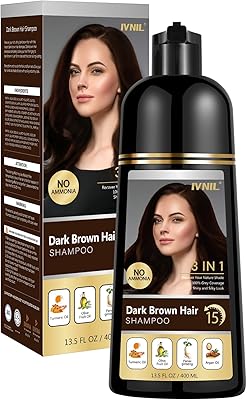 Ivnil Dark Brown Hair Dye Shampoo 3-in-1