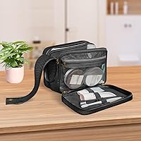 Dot&Dot Leather Toiletry Bag for Men Women - Black Croc, Large — image 4