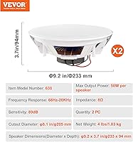 VEVOR 8 Inch Ceiling Speakers (2-Pack) — image 8