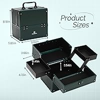 CHUANGJIN Makeup Train Case 2 Trays Organizer - Green Pro — image 2