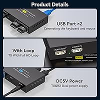 VPFET HDMI KVM USB Extender 394ft/120M — image 6