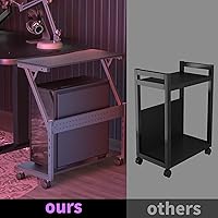 Pholiten Computer Tower Cart, Adjustable Height, 2-Tier, Black — image 6