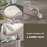 DR.LOMILOMI Ergonomic Saddle Stool Chair (Cream) — image 6