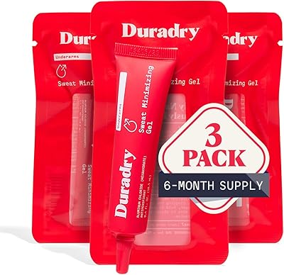 Duradry Sweat Minimizing Gel Antiperspirant for Men and Women - 0.4 Fl Oz (Pack of 3)