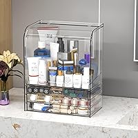 SuoXing Clear Acrylic Makeup Organizer with Lid — image 4