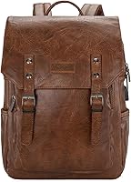 Montana West × Wrangler Brown Leather Laptop Backpack for Women Men — image 5